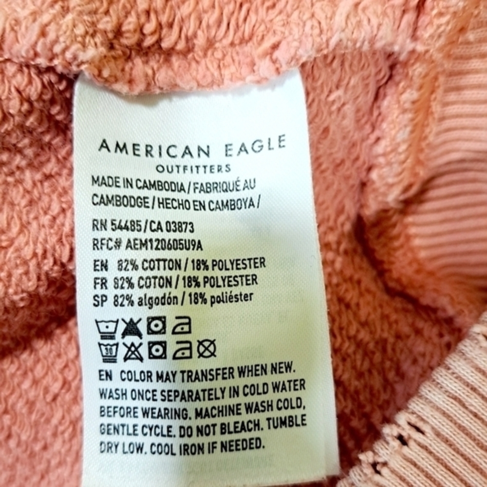 AMERICAN EAGLE PINK OVERSIZED HOODIE SWEATSHIRT SZ M - Picture 6 of 7